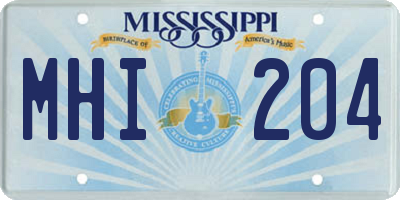 MS license plate MHI204
