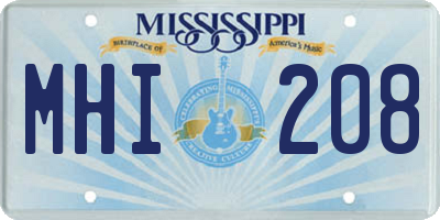 MS license plate MHI208