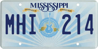 MS license plate MHI214
