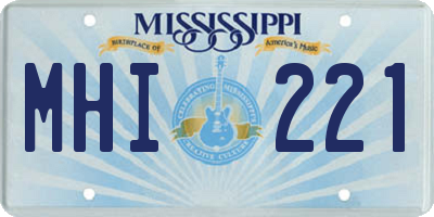 MS license plate MHI221