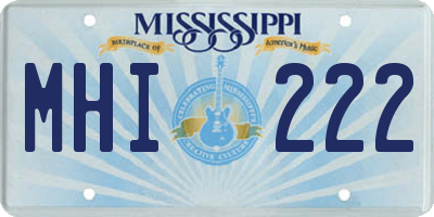 MS license plate MHI222