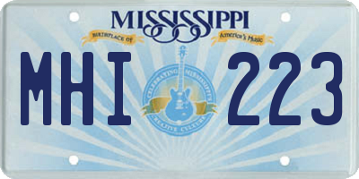 MS license plate MHI223