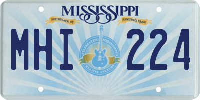 MS license plate MHI224