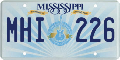 MS license plate MHI226
