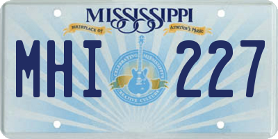 MS license plate MHI227