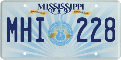 MS license plate MHI228