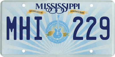 MS license plate MHI229