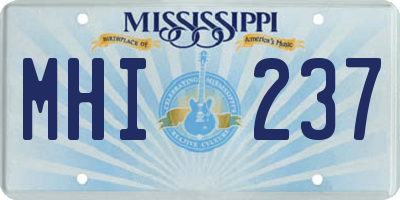 MS license plate MHI237