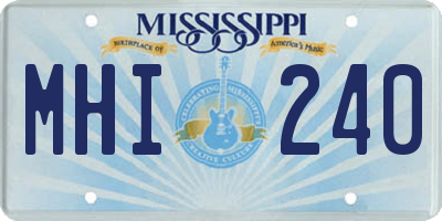 MS license plate MHI240