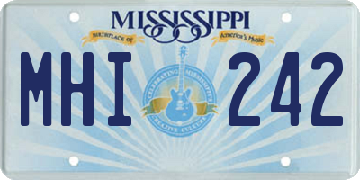 MS license plate MHI242