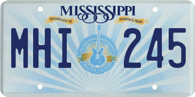MS license plate MHI245