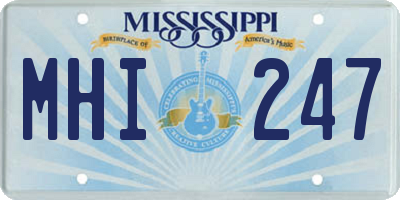MS license plate MHI247