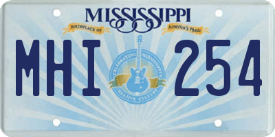 MS license plate MHI254