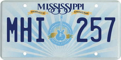 MS license plate MHI257