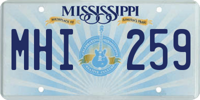 MS license plate MHI259