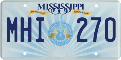 MS license plate MHI270