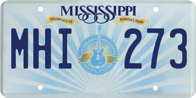 MS license plate MHI273