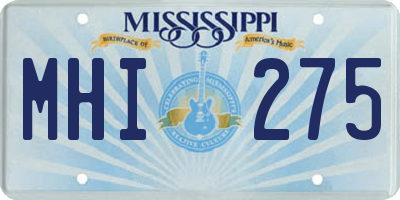 MS license plate MHI275