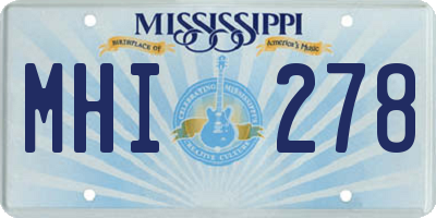 MS license plate MHI278