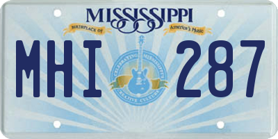 MS license plate MHI287