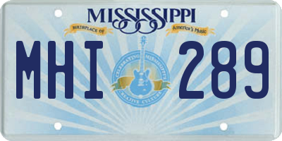 MS license plate MHI289
