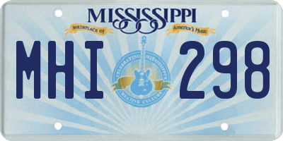 MS license plate MHI298