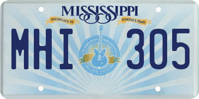 MS license plate MHI305