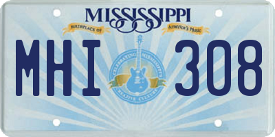 MS license plate MHI308