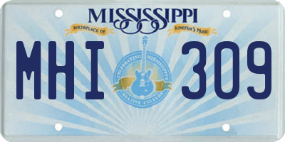 MS license plate MHI309