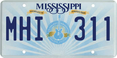 MS license plate MHI311