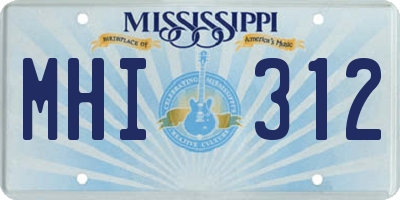 MS license plate MHI312
