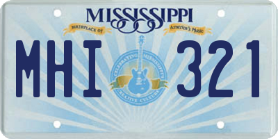 MS license plate MHI321