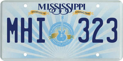 MS license plate MHI323