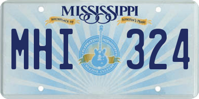 MS license plate MHI324