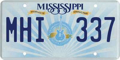 MS license plate MHI337