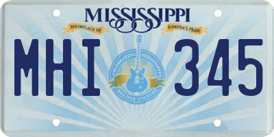 MS license plate MHI345