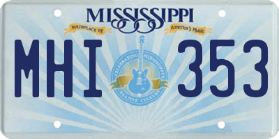 MS license plate MHI353