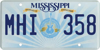 MS license plate MHI358