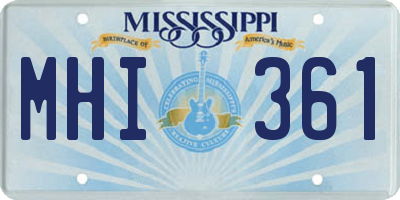 MS license plate MHI361