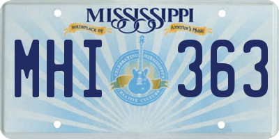 MS license plate MHI363