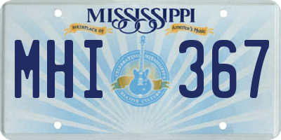 MS license plate MHI367