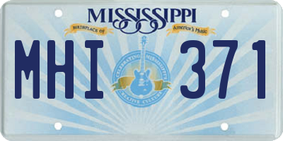 MS license plate MHI371
