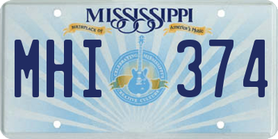 MS license plate MHI374