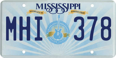 MS license plate MHI378