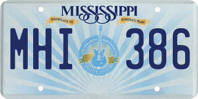 MS license plate MHI386
