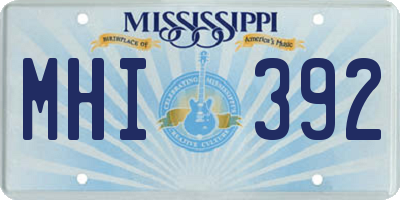 MS license plate MHI392