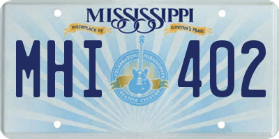MS license plate MHI402