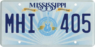 MS license plate MHI405
