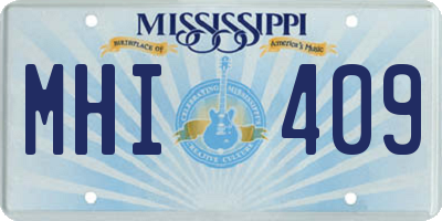 MS license plate MHI409