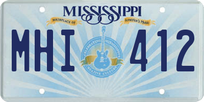 MS license plate MHI412
